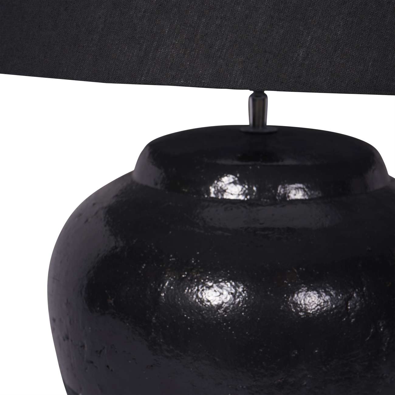 Skyline Black Terracotta Table Lamp with Shade Large
